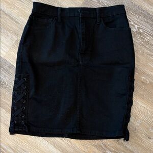 GAP Black Lace-Up Side Pencil Skirt